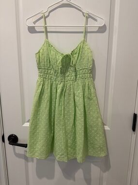 Light Green Eyelet Sundress with Smocked Waist size small